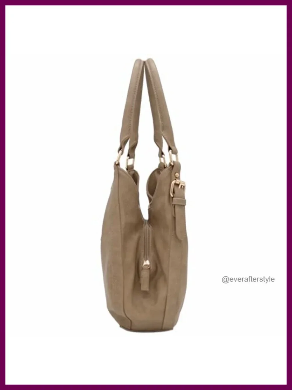 Lightweight 3 Compartment Faux Leather Medium Hobo Bag